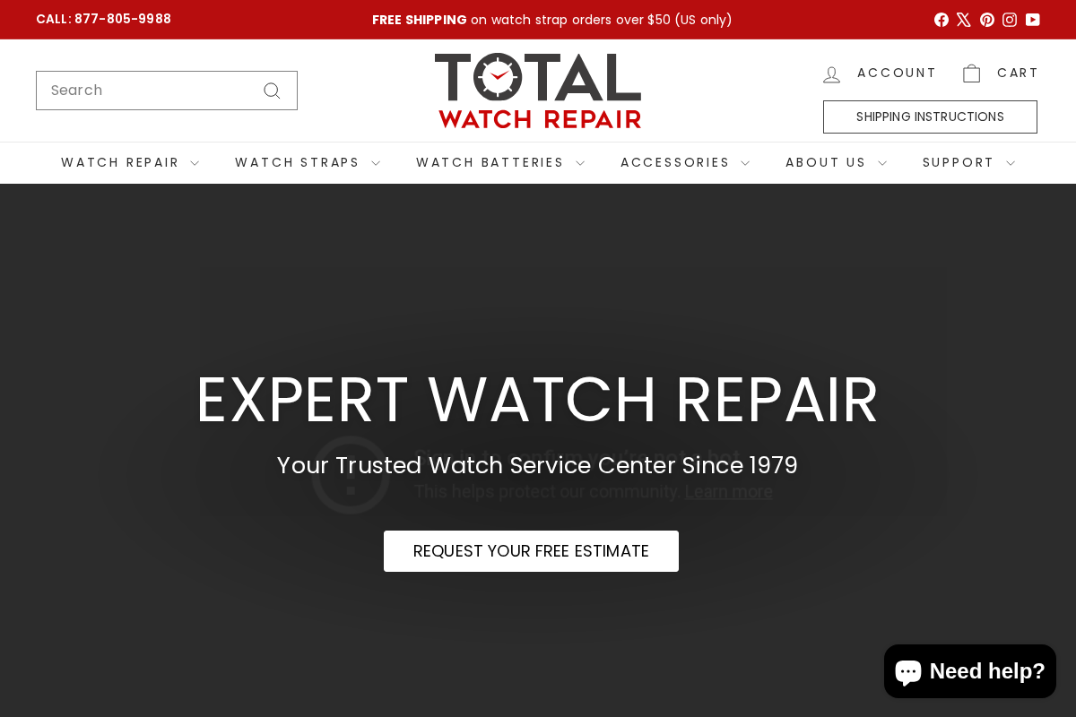 Total Watch Repair homepage screenshot