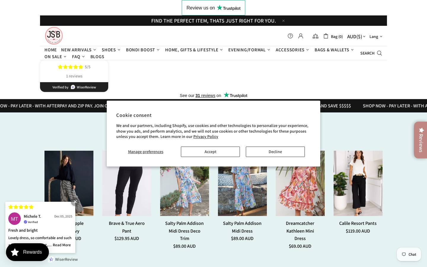 James St Boutique homepage screenshot
