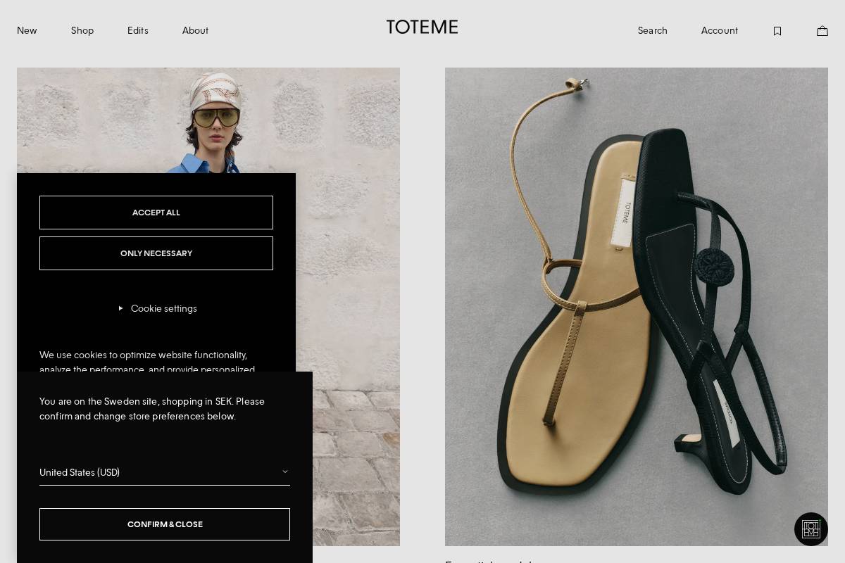 Toteme homepage screenshot