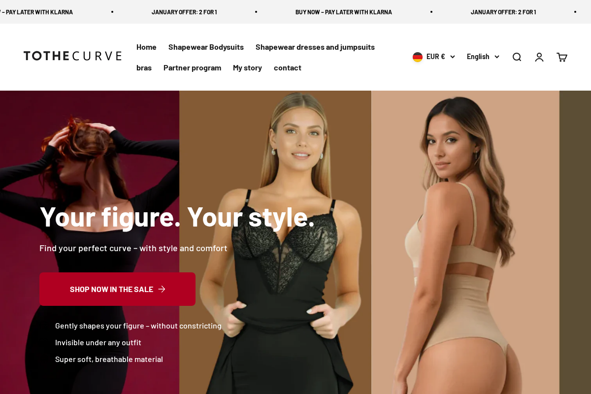 TOTHECURVE homepage screenshot