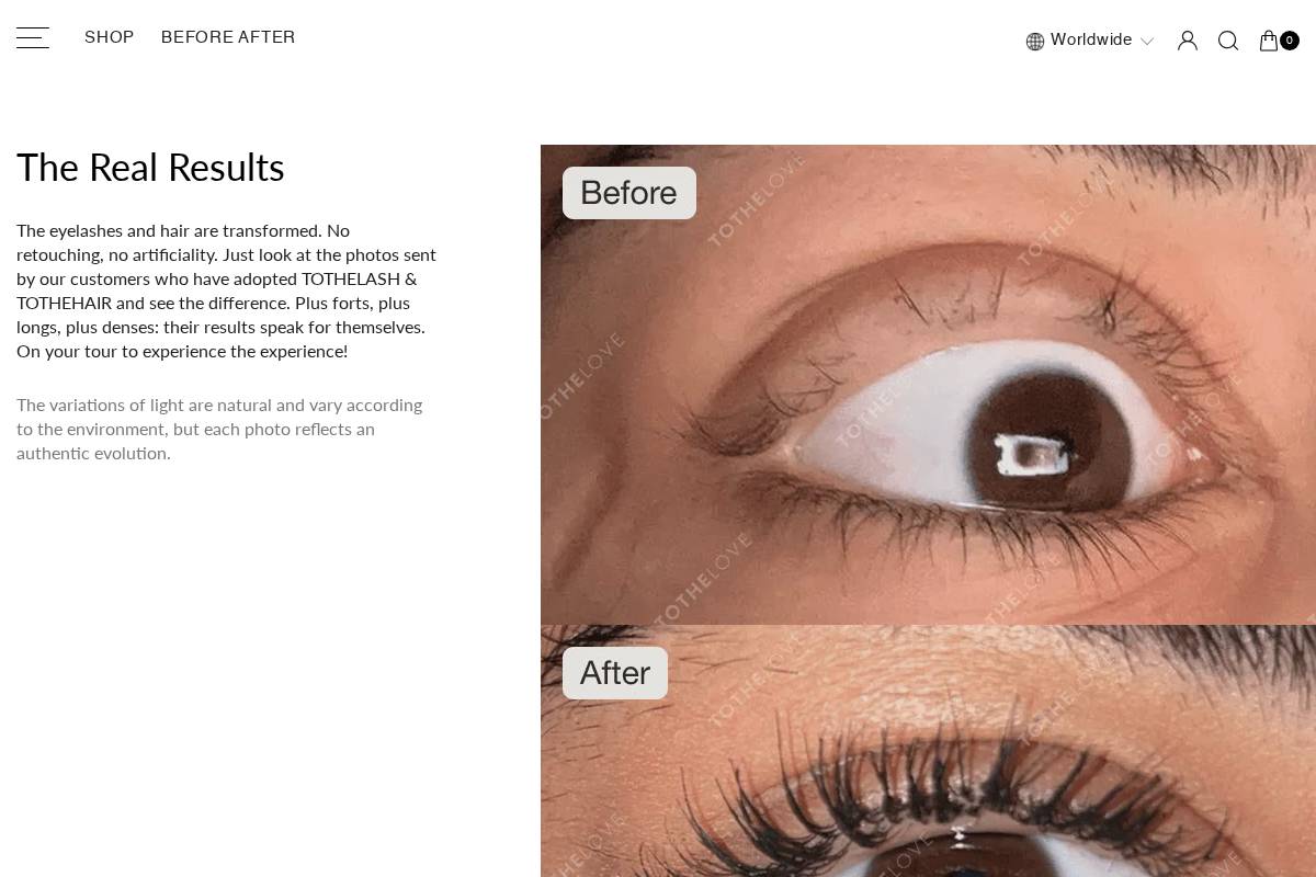TOTHELOVE homepage screenshot