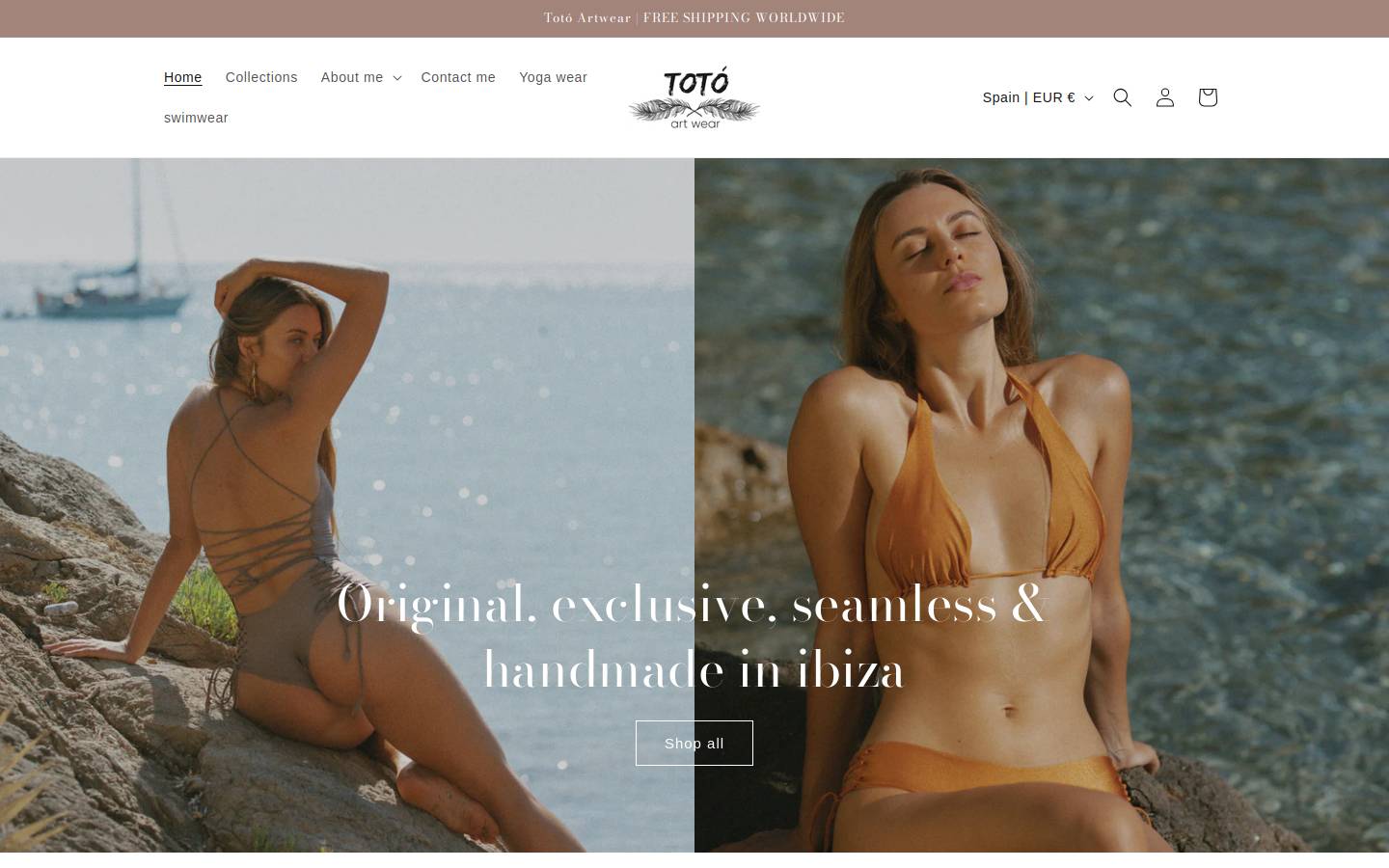 totoartwear.com homepage screenshot
