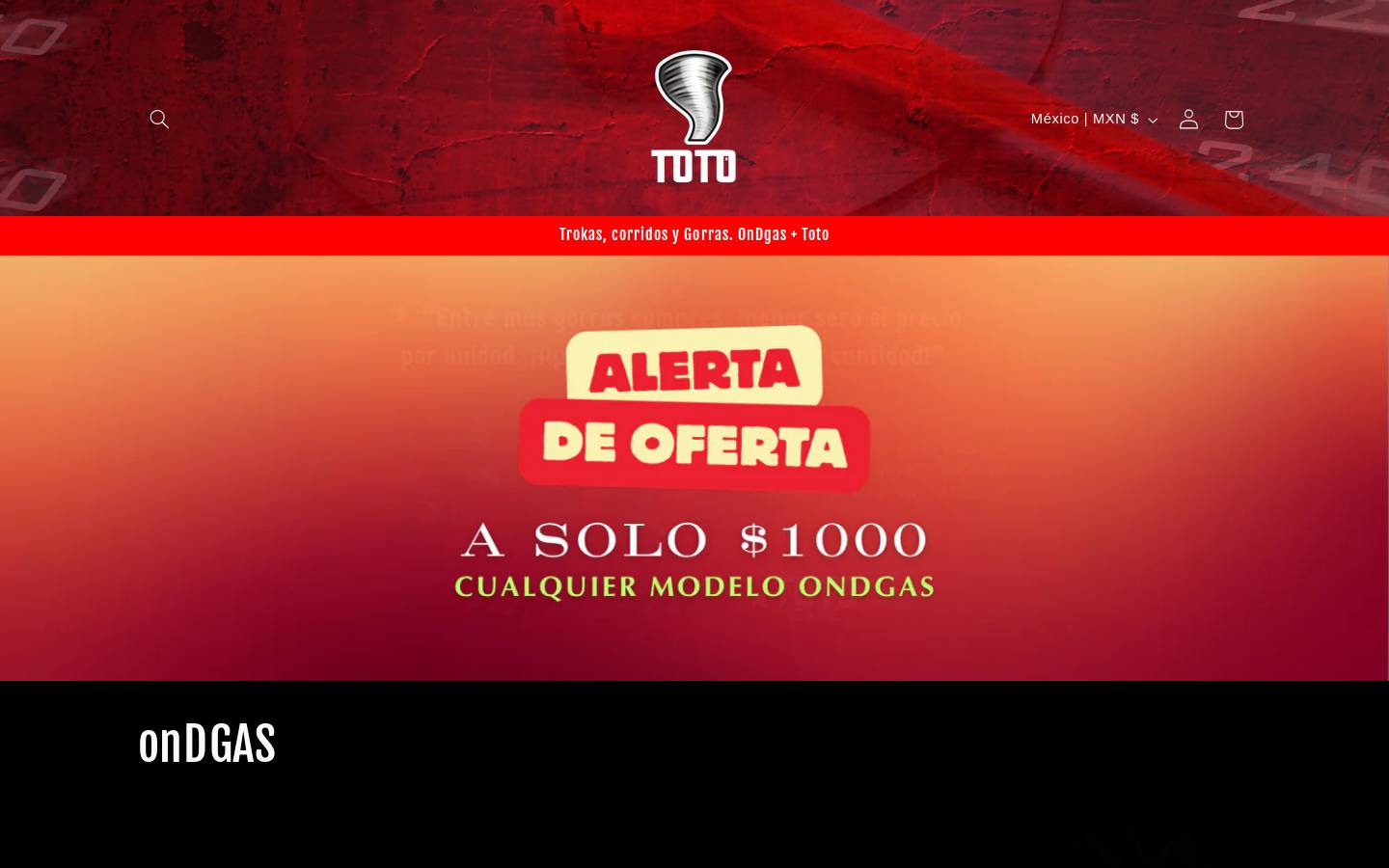 totocaps.com homepage screenshot