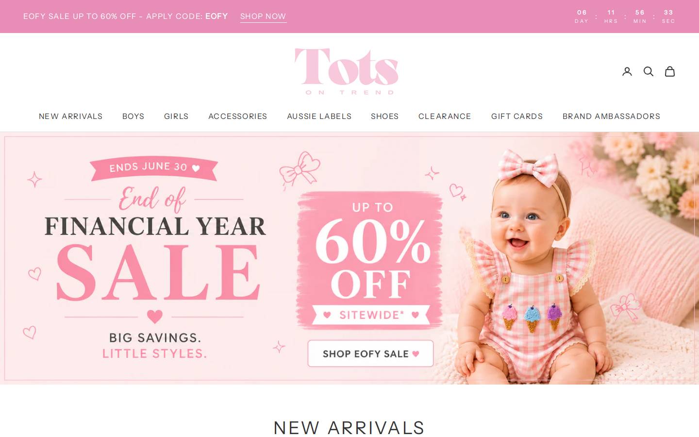 Totsontrend homepage screenshot