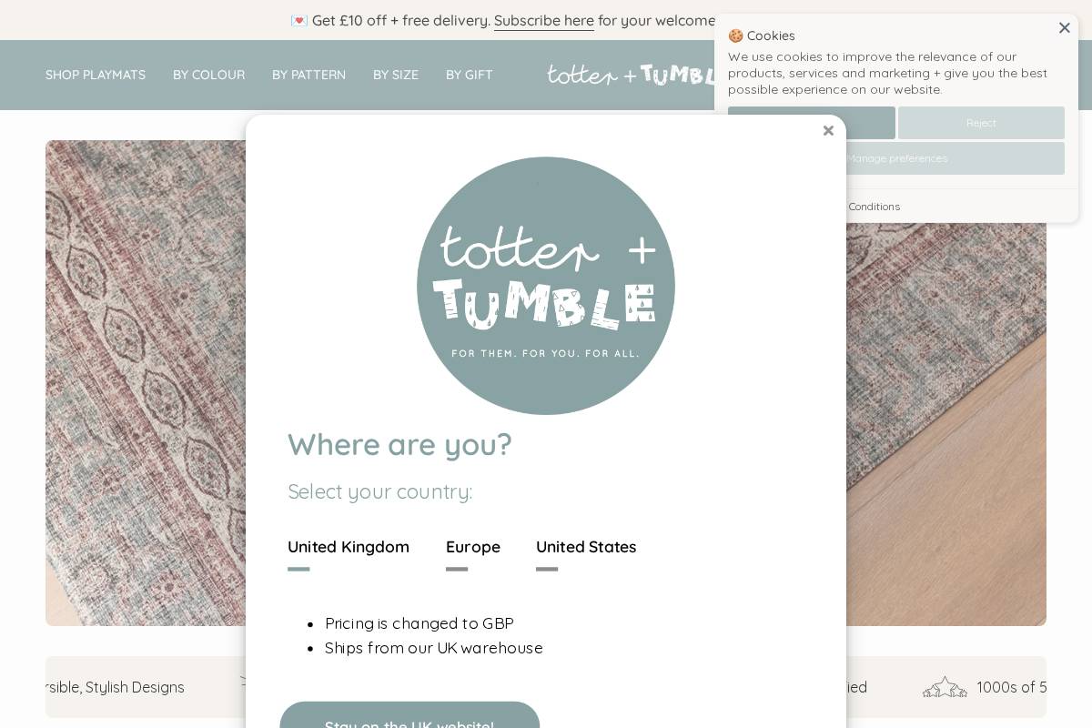 Totter + Tumble homepage screenshot