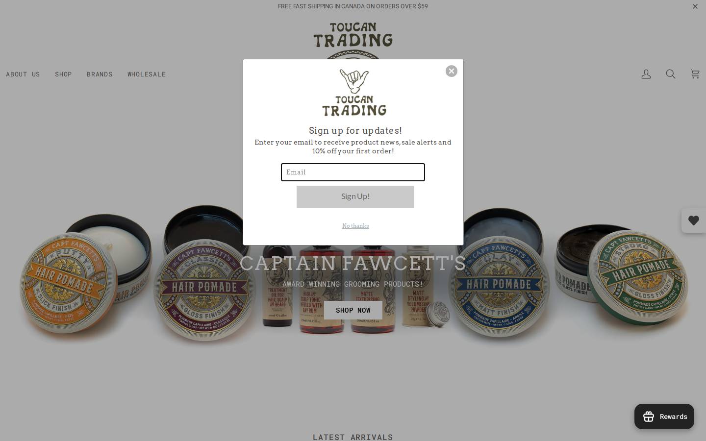 toucantrading.ca homepage screenshot