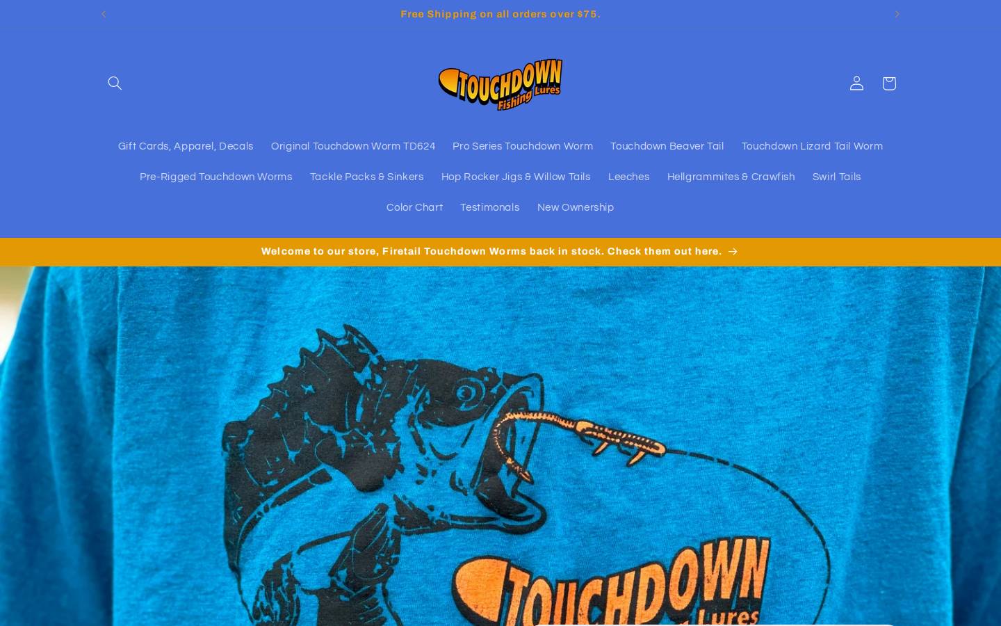 touchdownfishinglures.com homepage screenshot