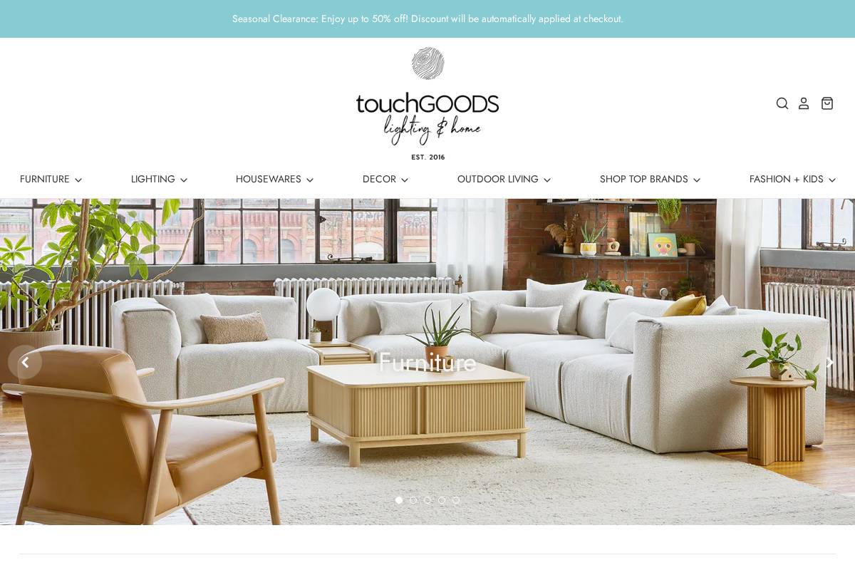touchgoods.com homepage screenshot