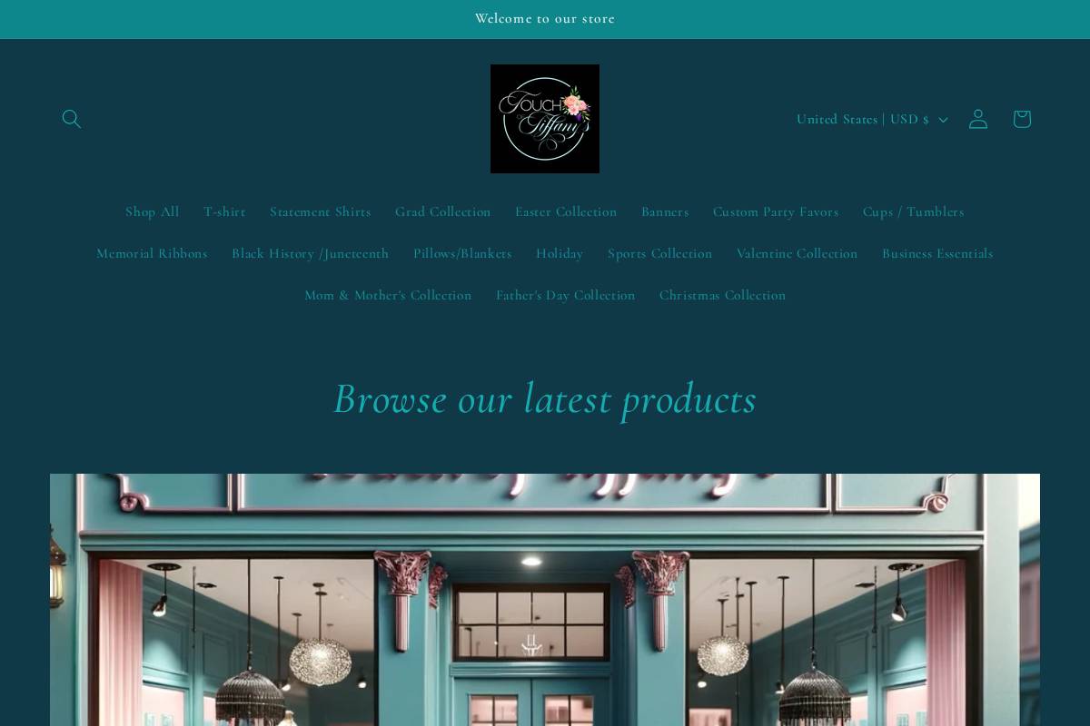 touchoftiffanysdesign.com homepage screenshot