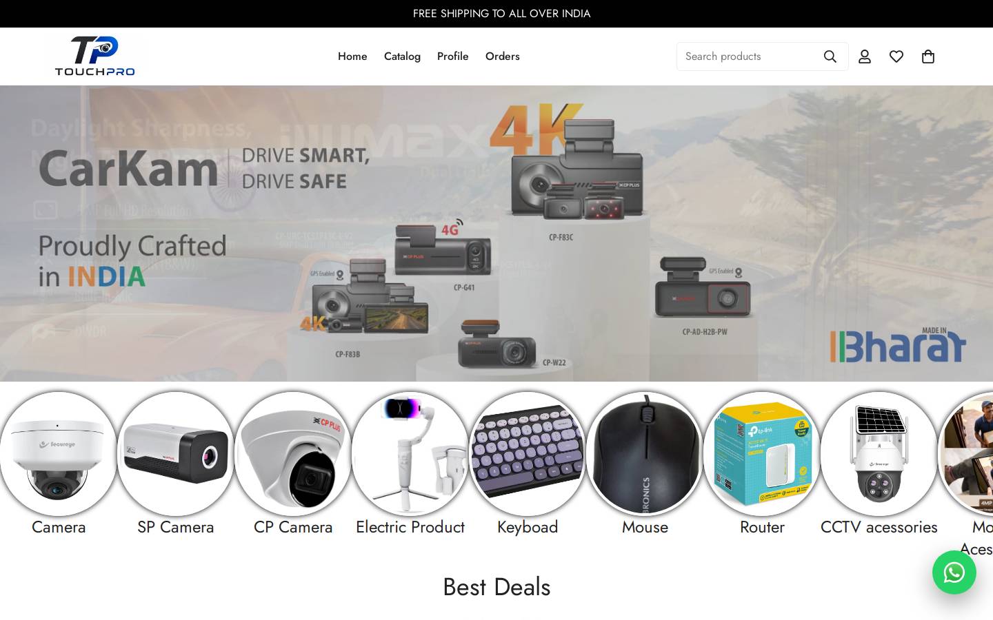 touchpro.in homepage screenshot