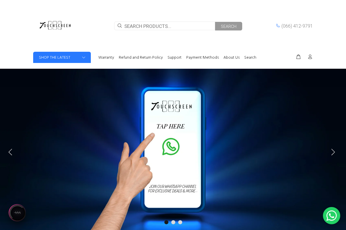Touch Screen ZA homepage screenshot