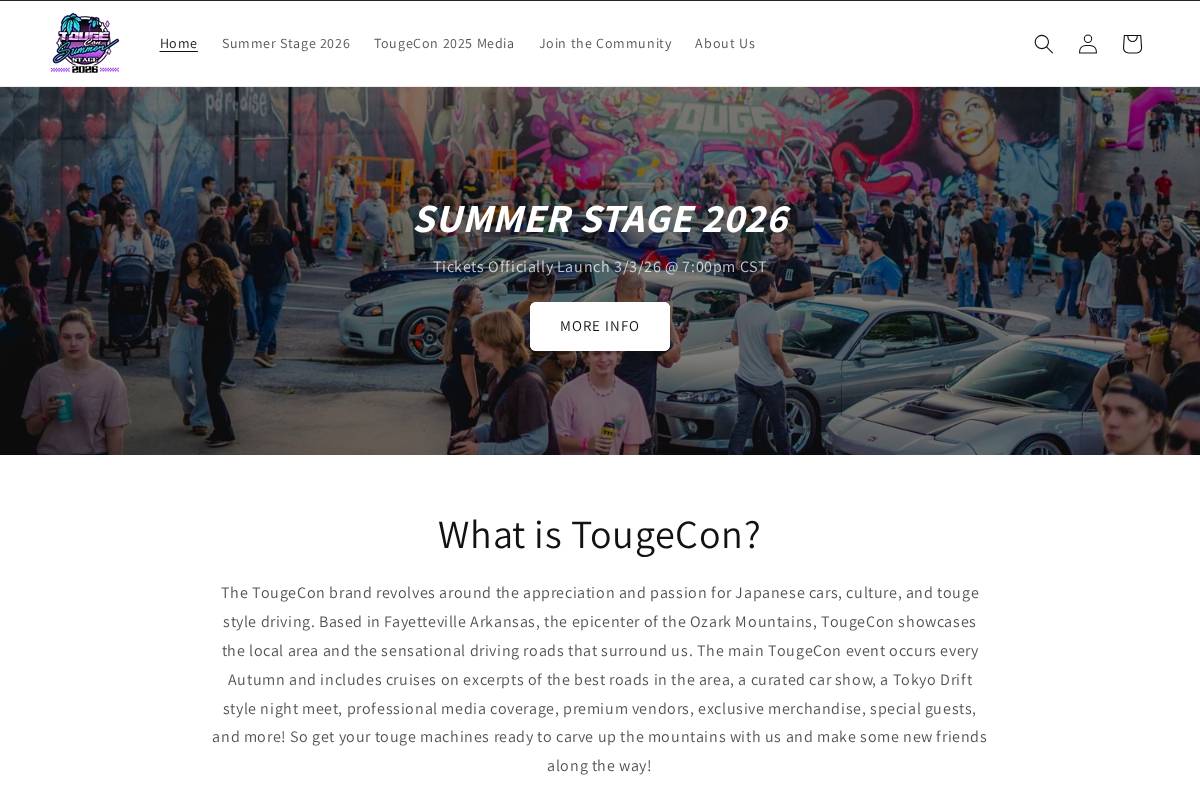tougecon.com homepage screenshot