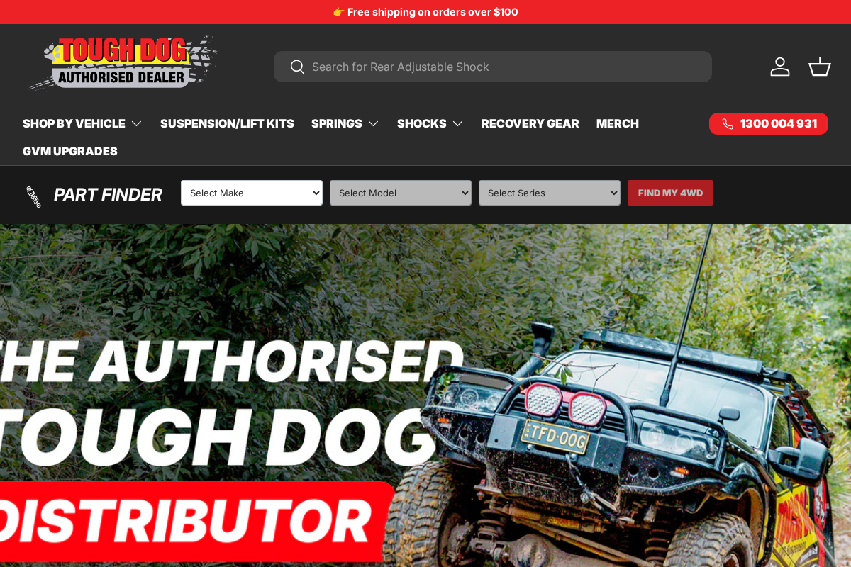 Tough Dog Dealer homepage screenshot