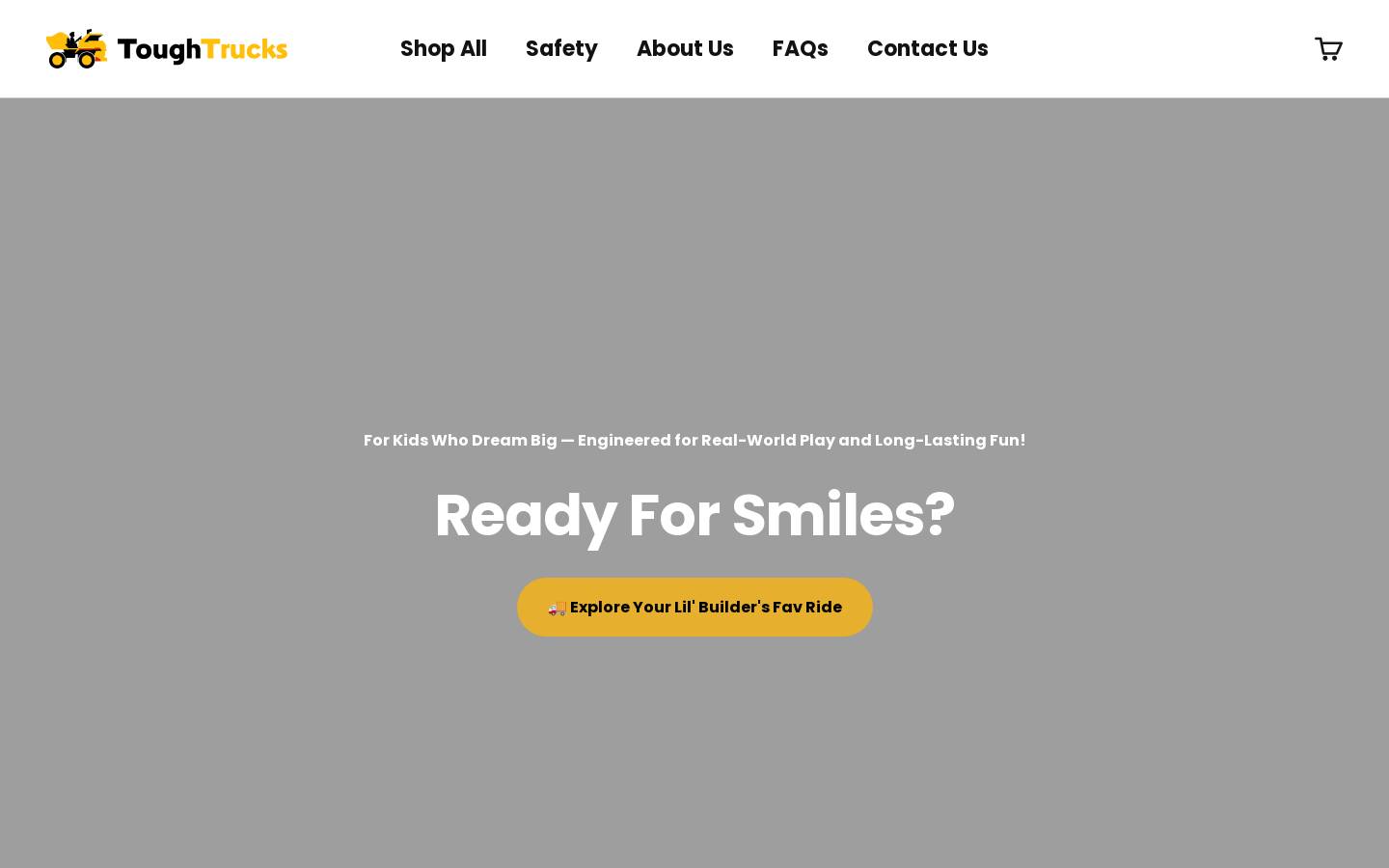 toughtrucksforkids.com homepage screenshot
