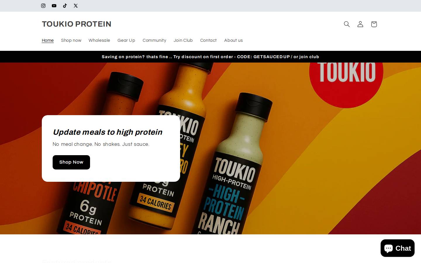 toukio.com homepage screenshot