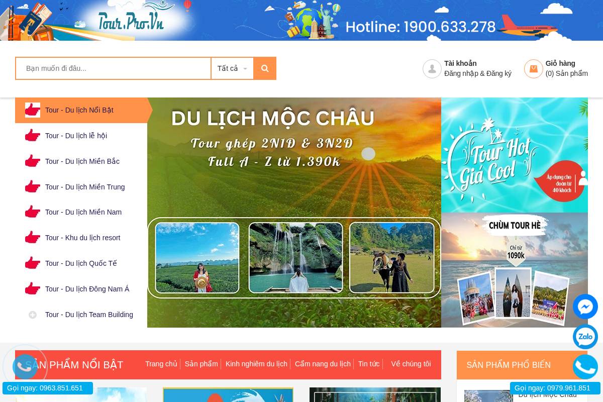 tour.pro.vn homepage screenshot