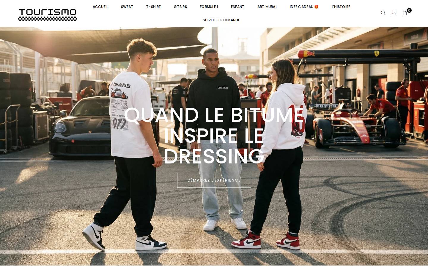 Tourismo Clothing homepage screenshot