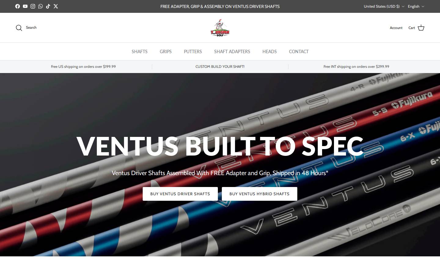 tourspingolf.com homepage screenshot