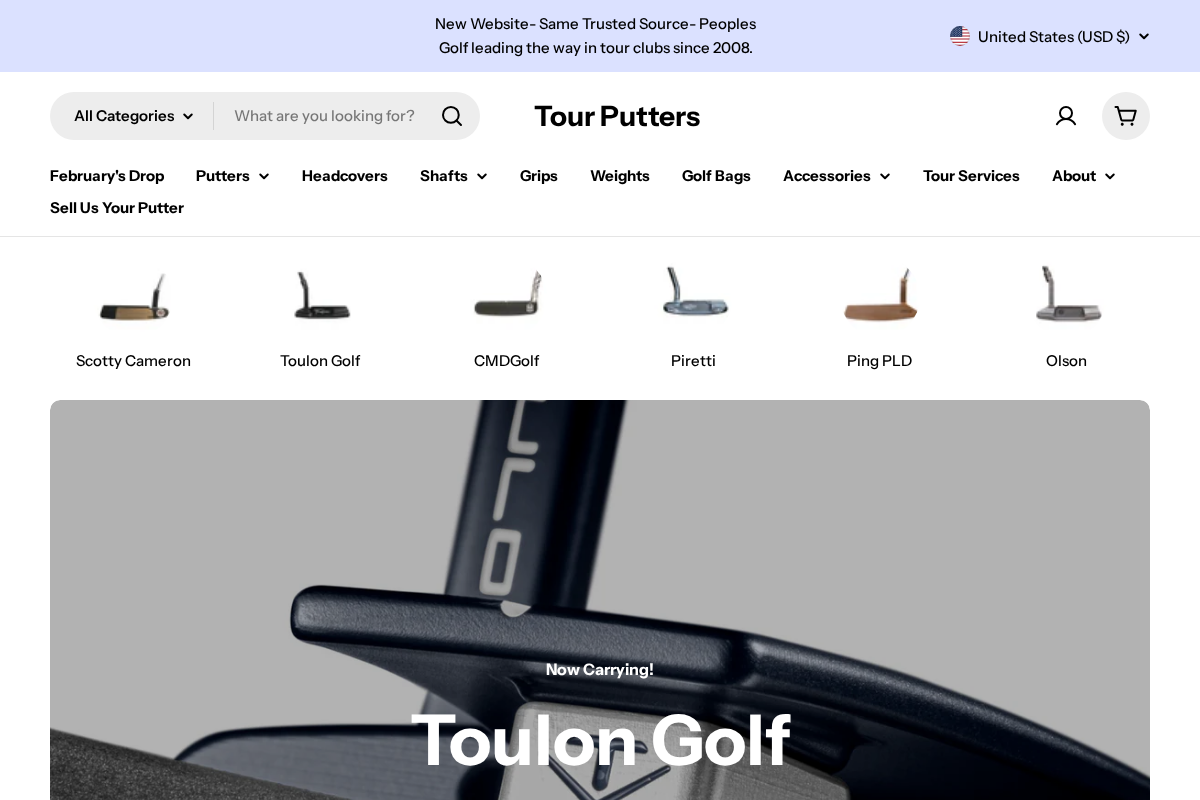 tourstockputters.com homepage screenshot