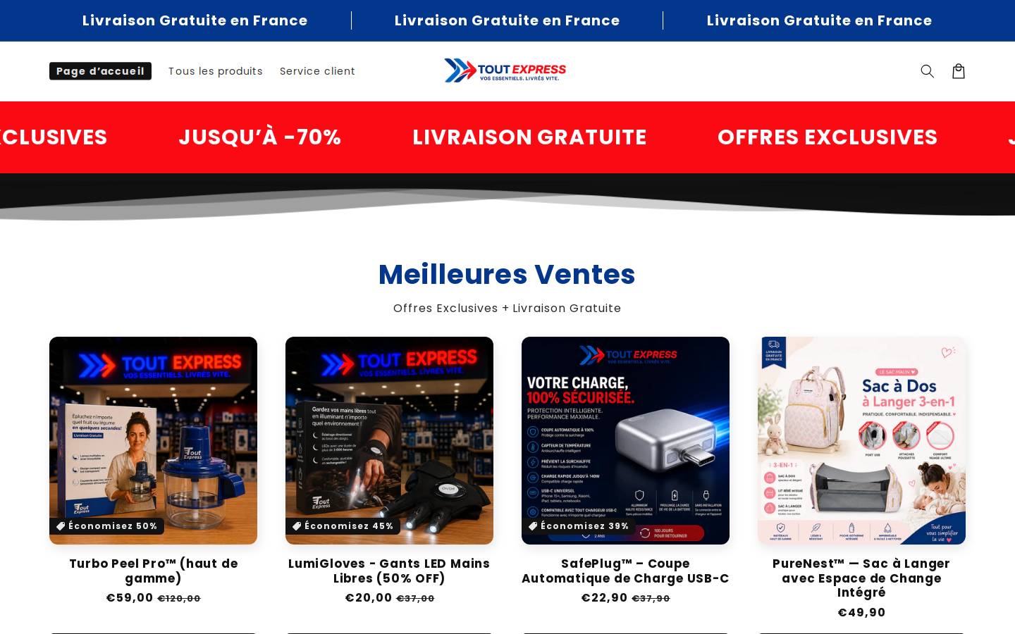 tout-express.com homepage screenshot
