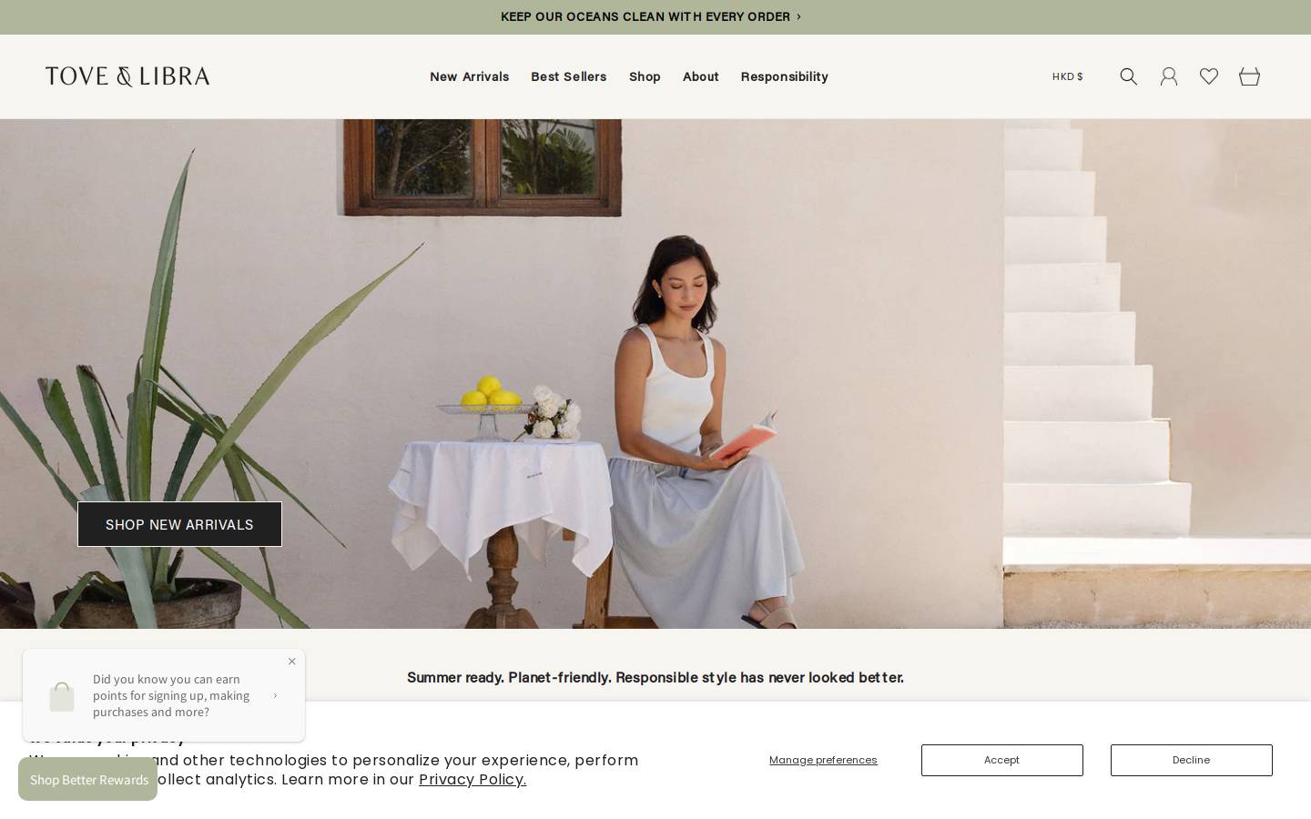 toveandlibra.com homepage screenshot