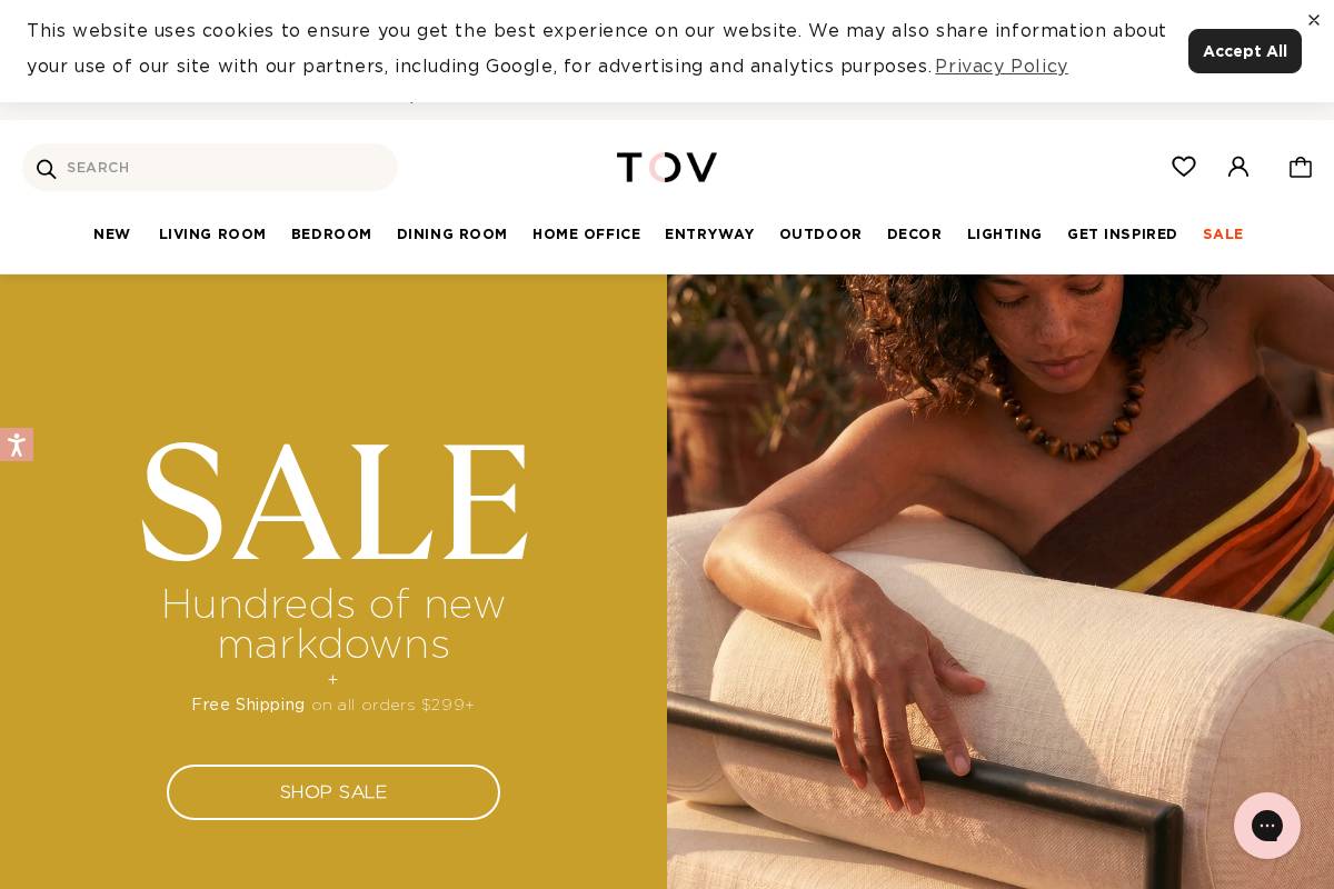 TOV Furniture homepage screenshot