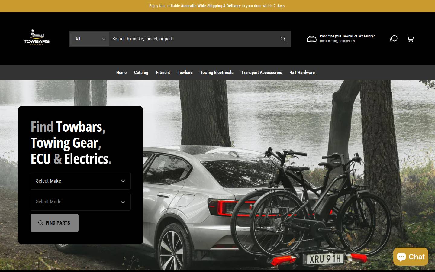 towbarsdirect.com.au homepage screenshot