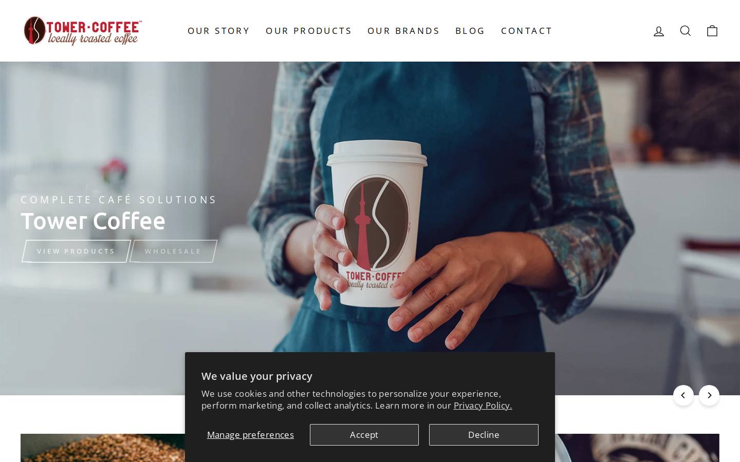 tower-coffee.ca homepage screenshot