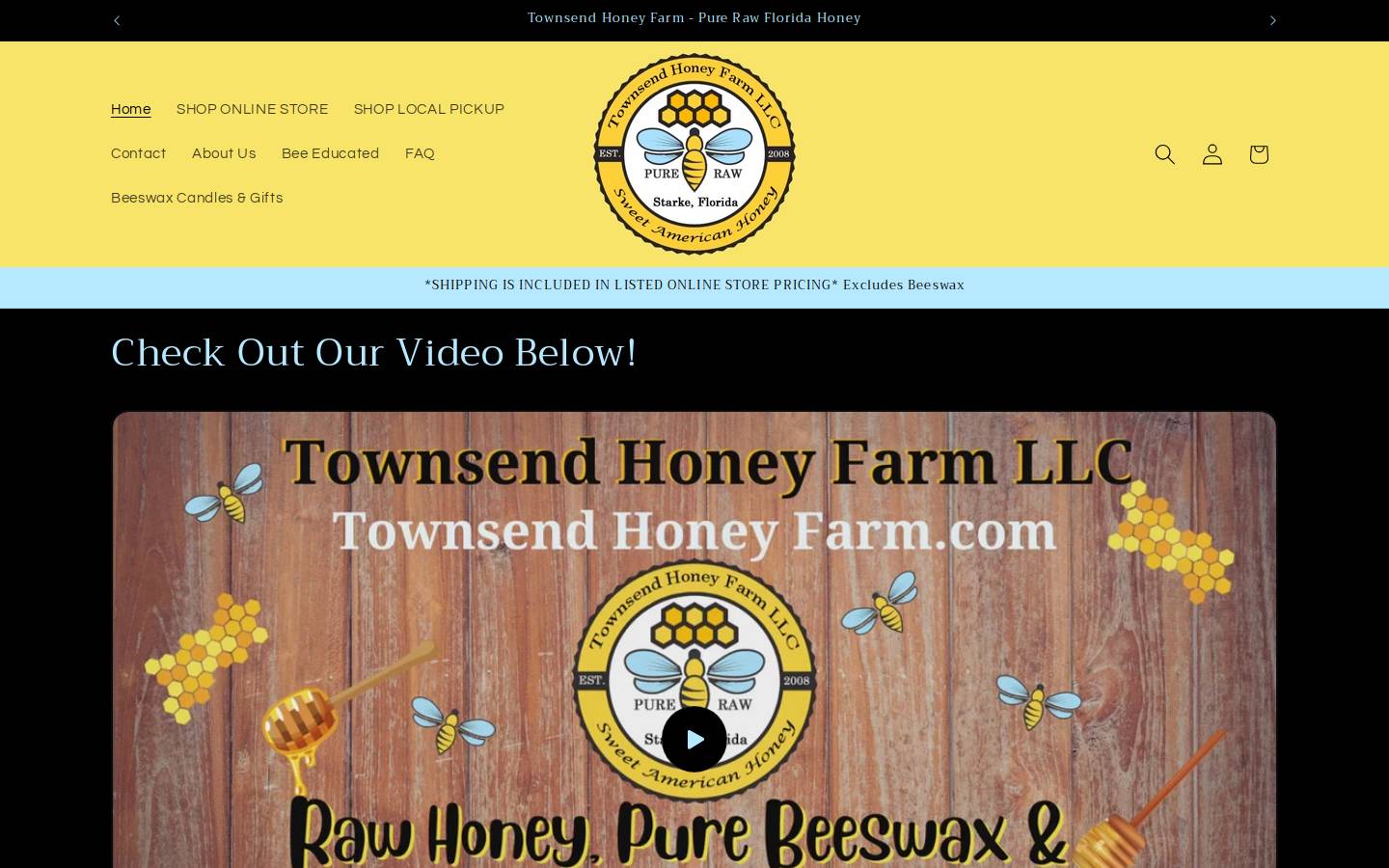 townsendhoneyfarm.com homepage screenshot