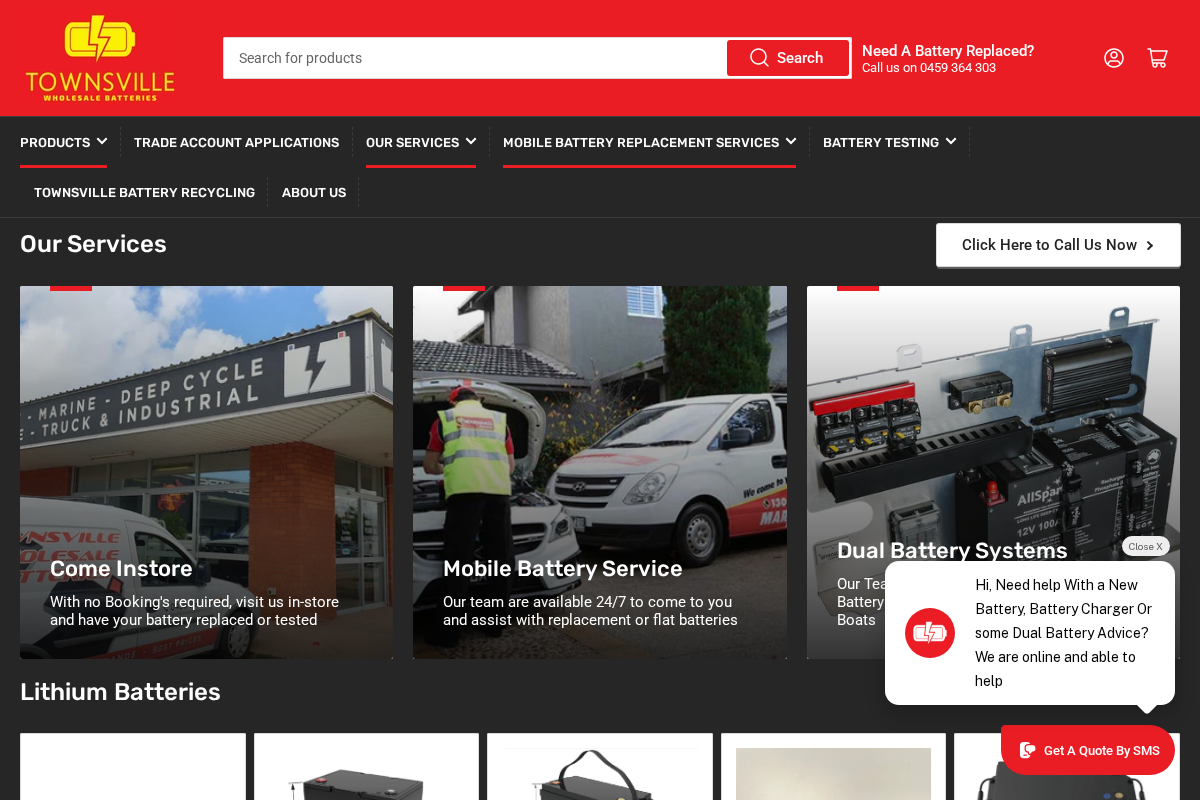 townsvillewholesalebatteries.com homepage screenshot