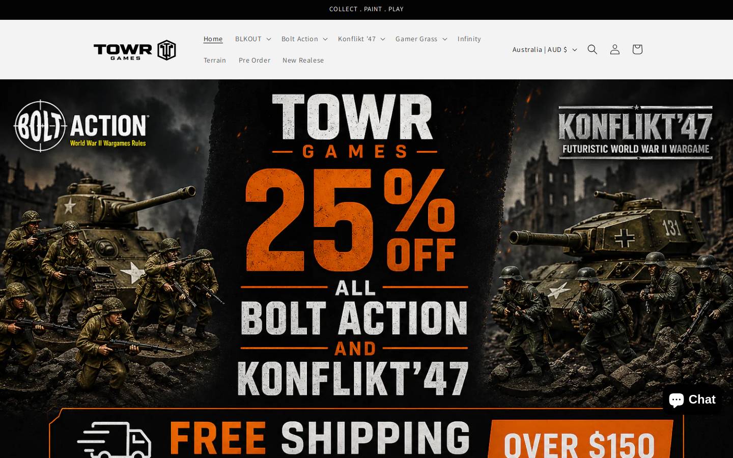 towr.com.au homepage screenshot