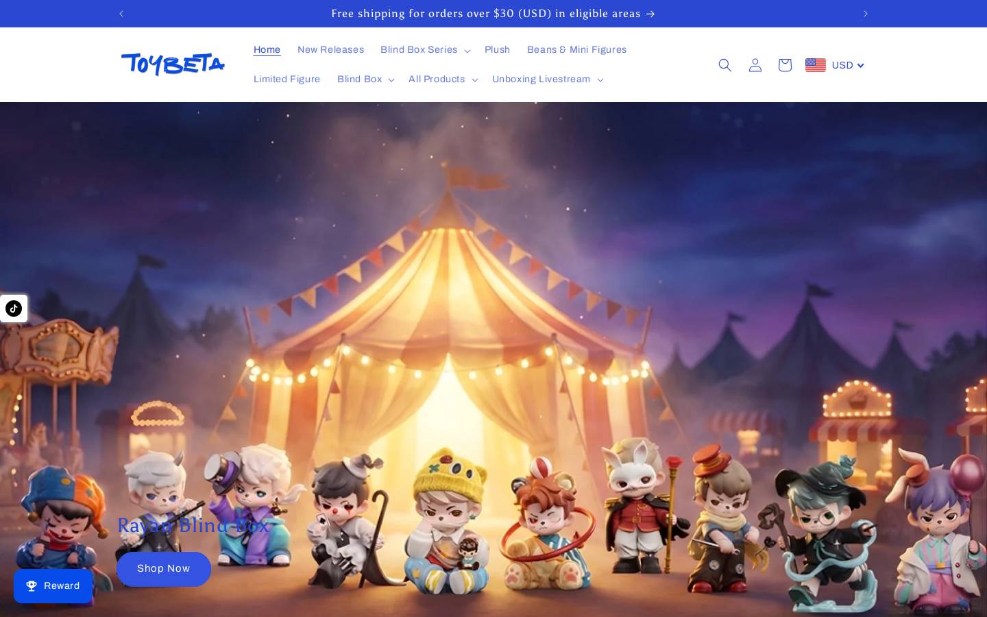 Toybeta homepage screenshot