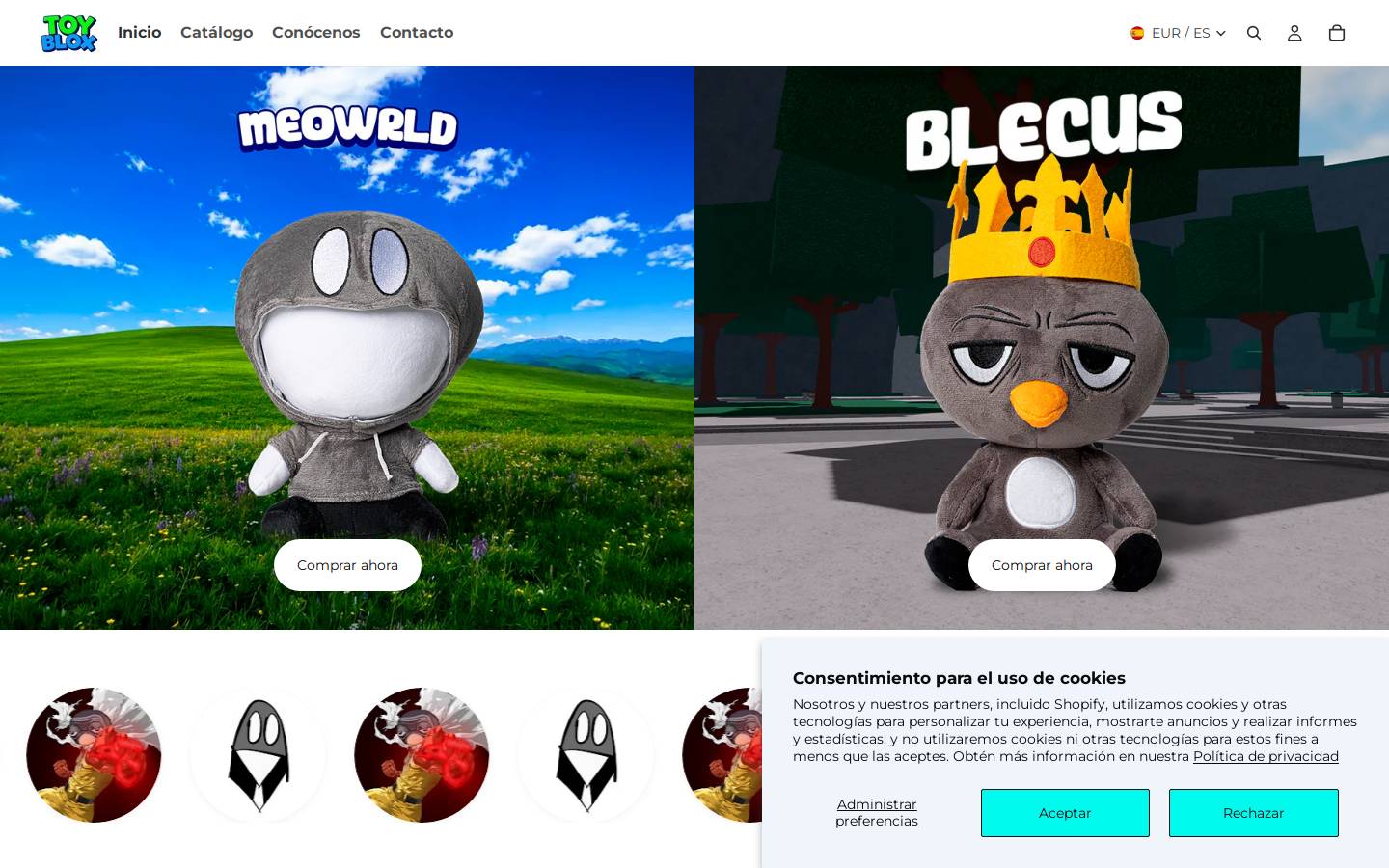 toyblox.shop homepage screenshot