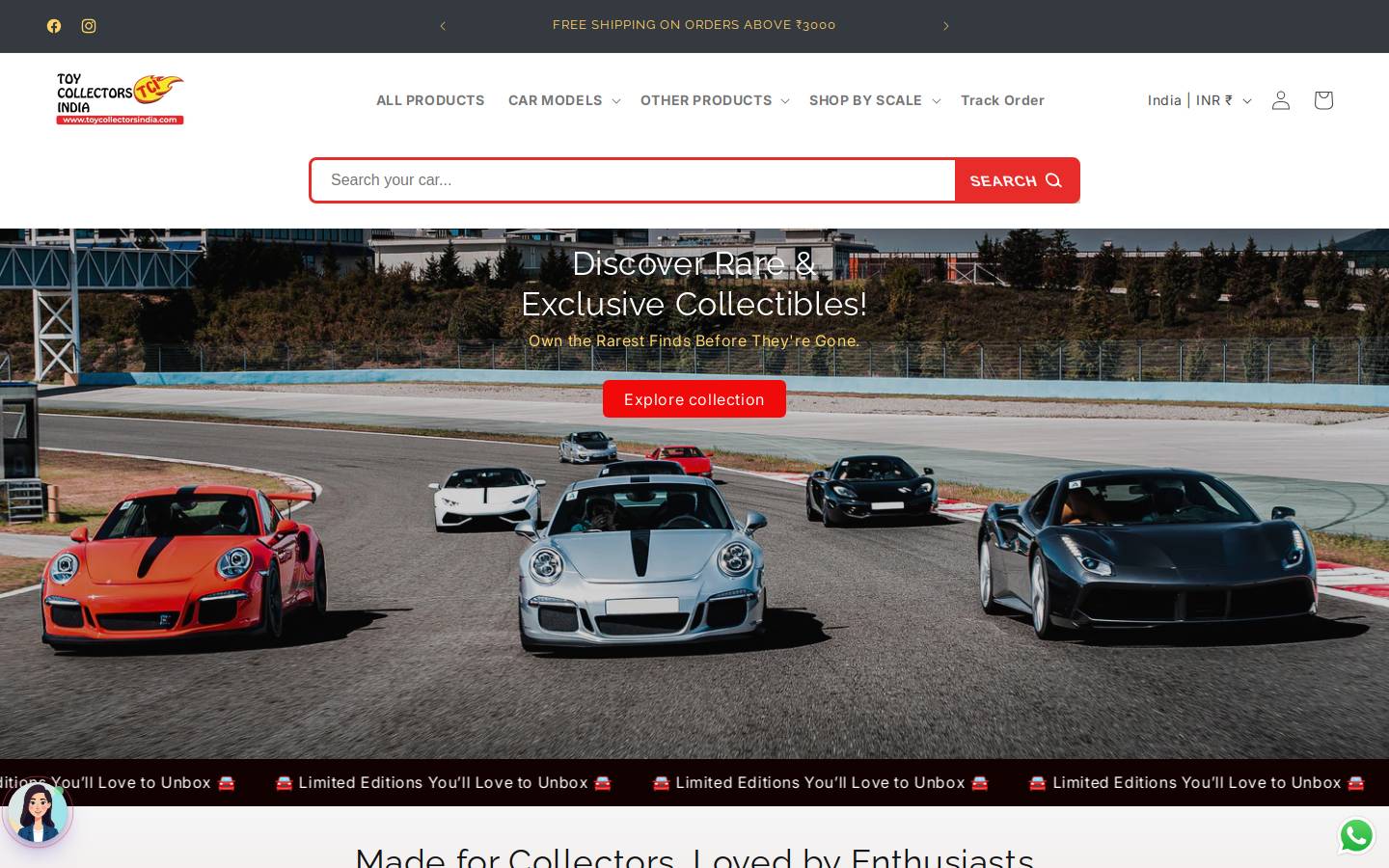 toycollectorsindia.com homepage screenshot