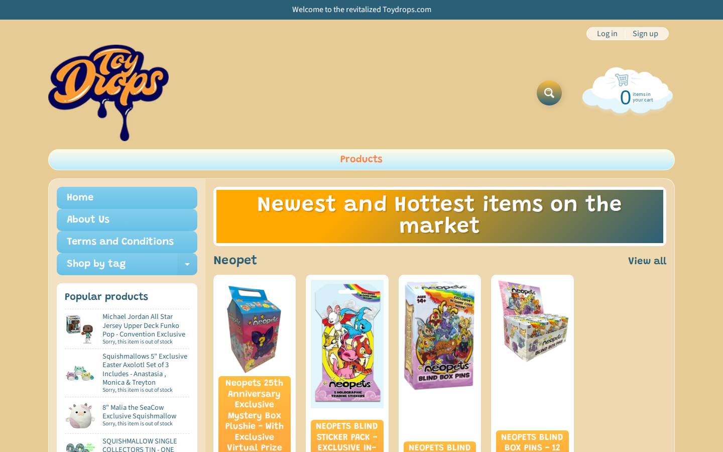 toydrops.com homepage screenshot