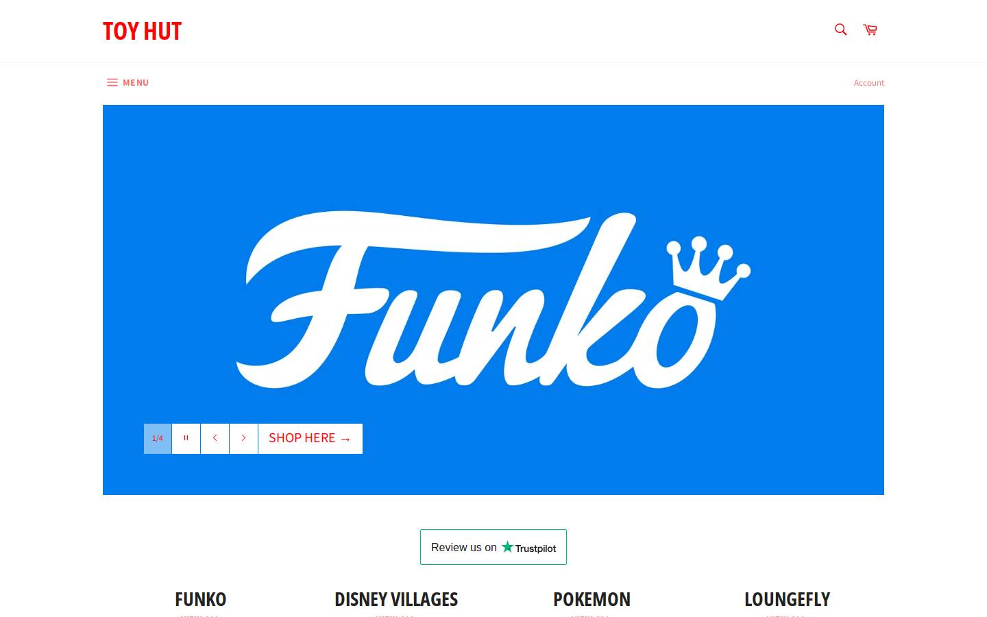 Toy Hut Ltd homepage screenshot
