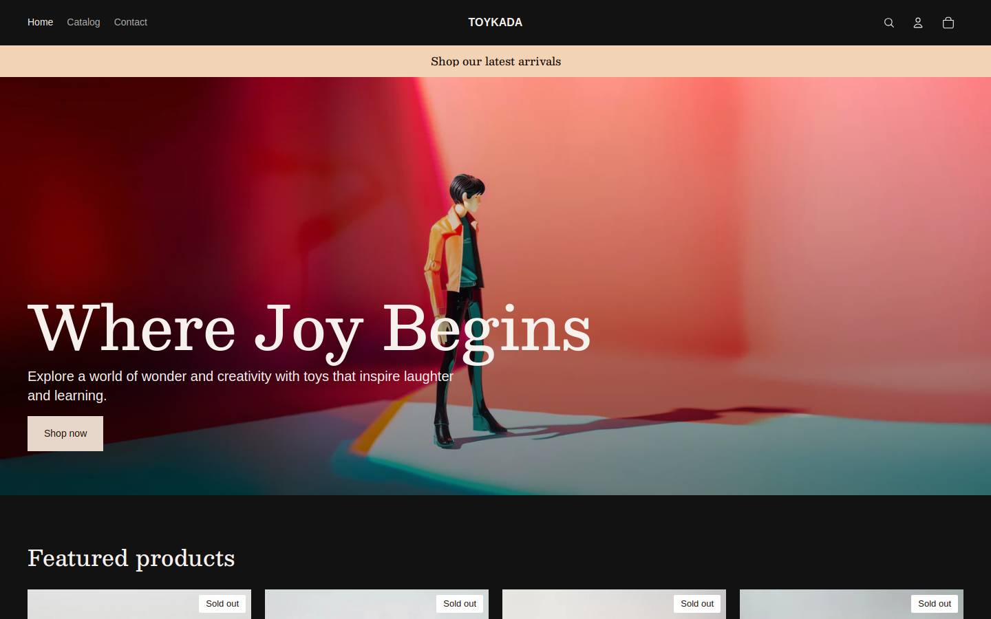 toykada.com homepage screenshot