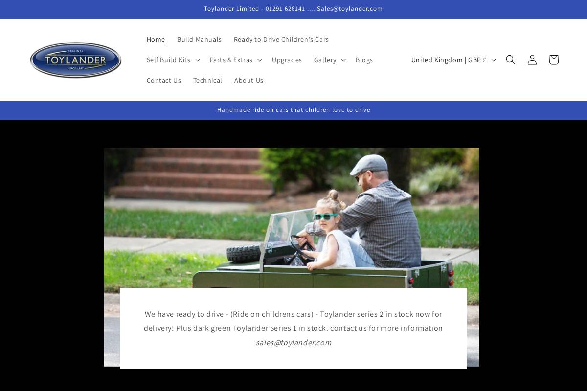 toylander.com homepage screenshot