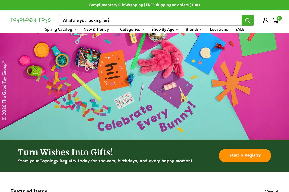 toyologytoys.com homepage screenshot