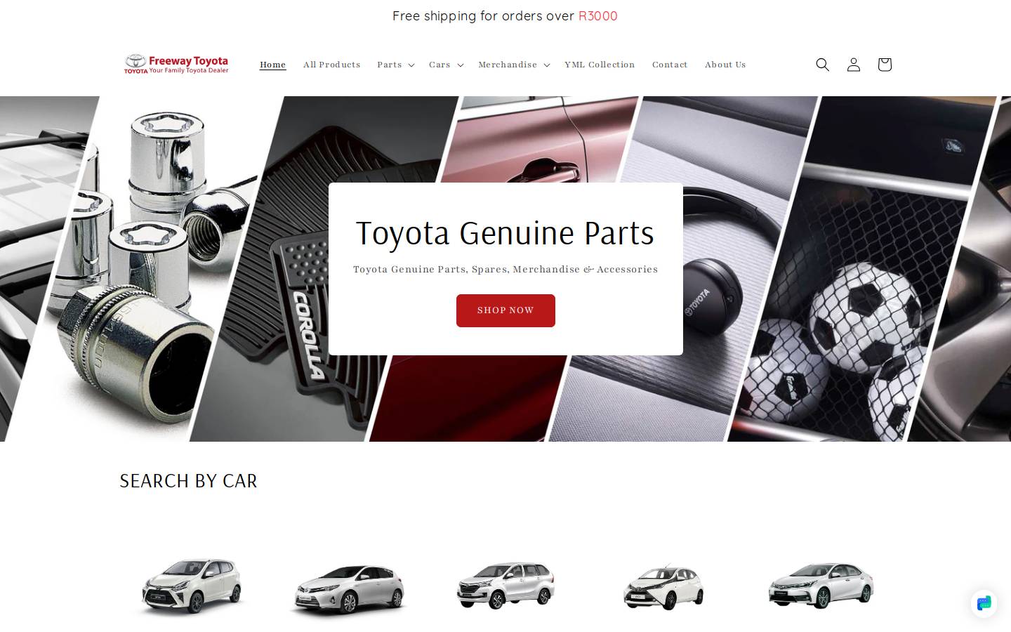 toyotapartsdirect.co.za homepage screenshot