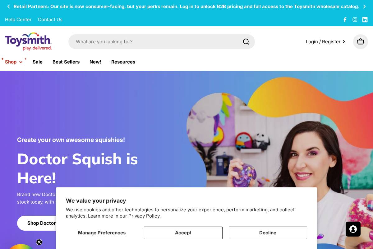 Toysmith homepage screenshot
