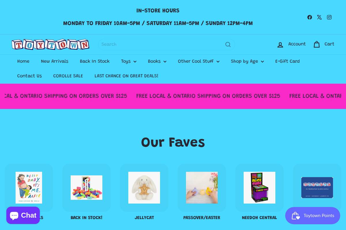 toytown.ca homepage screenshot