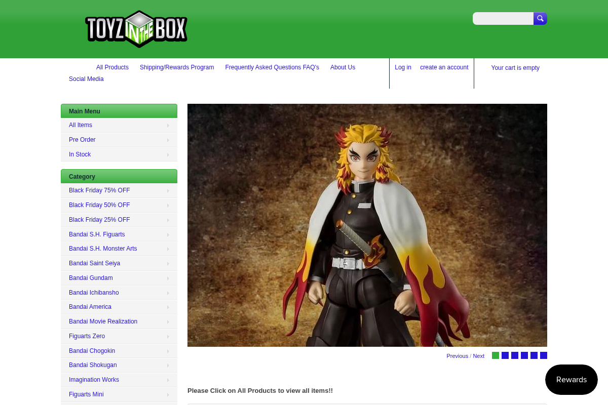 Toyz in the Box homepage screenshot