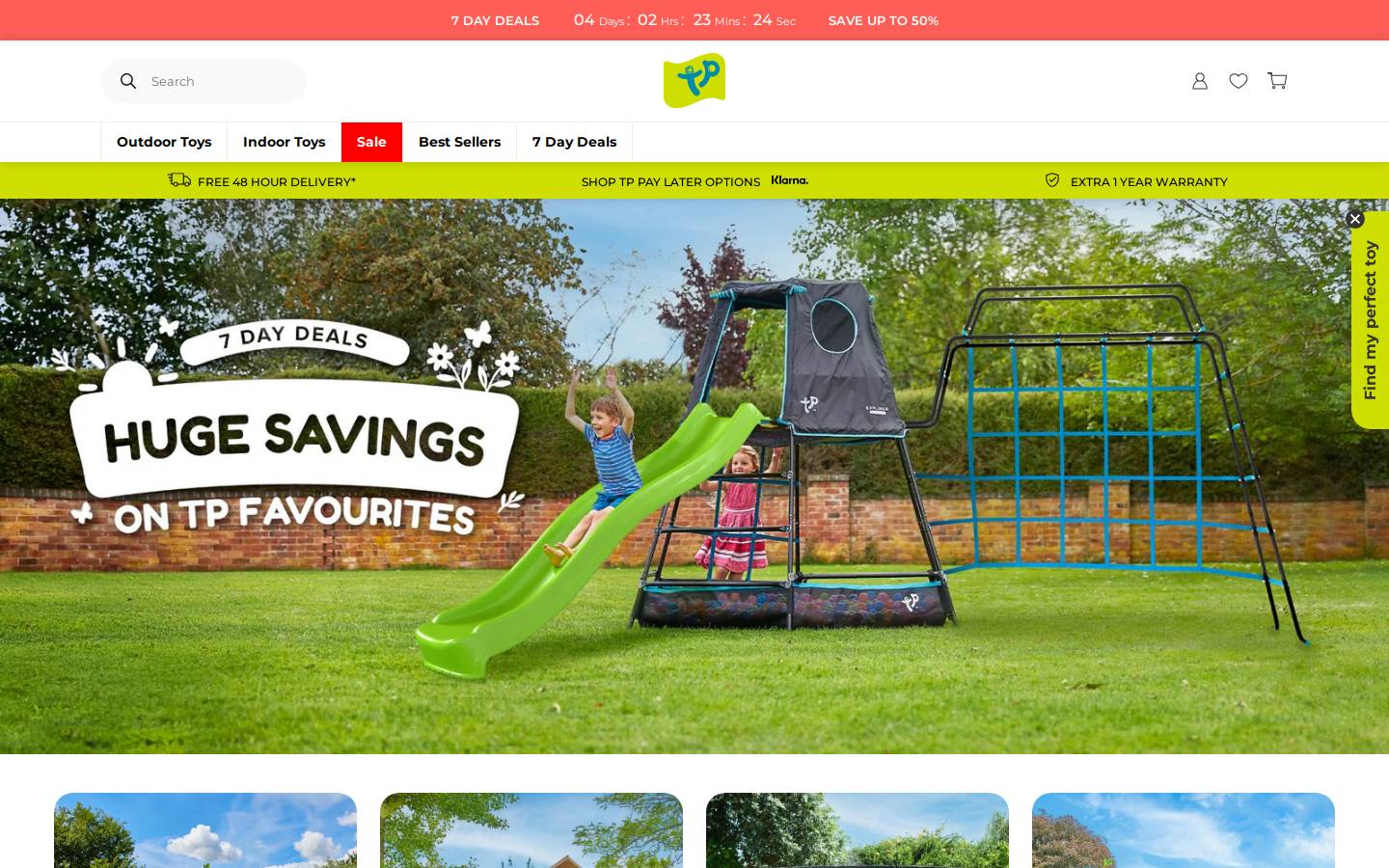 TP Toys homepage screenshot
