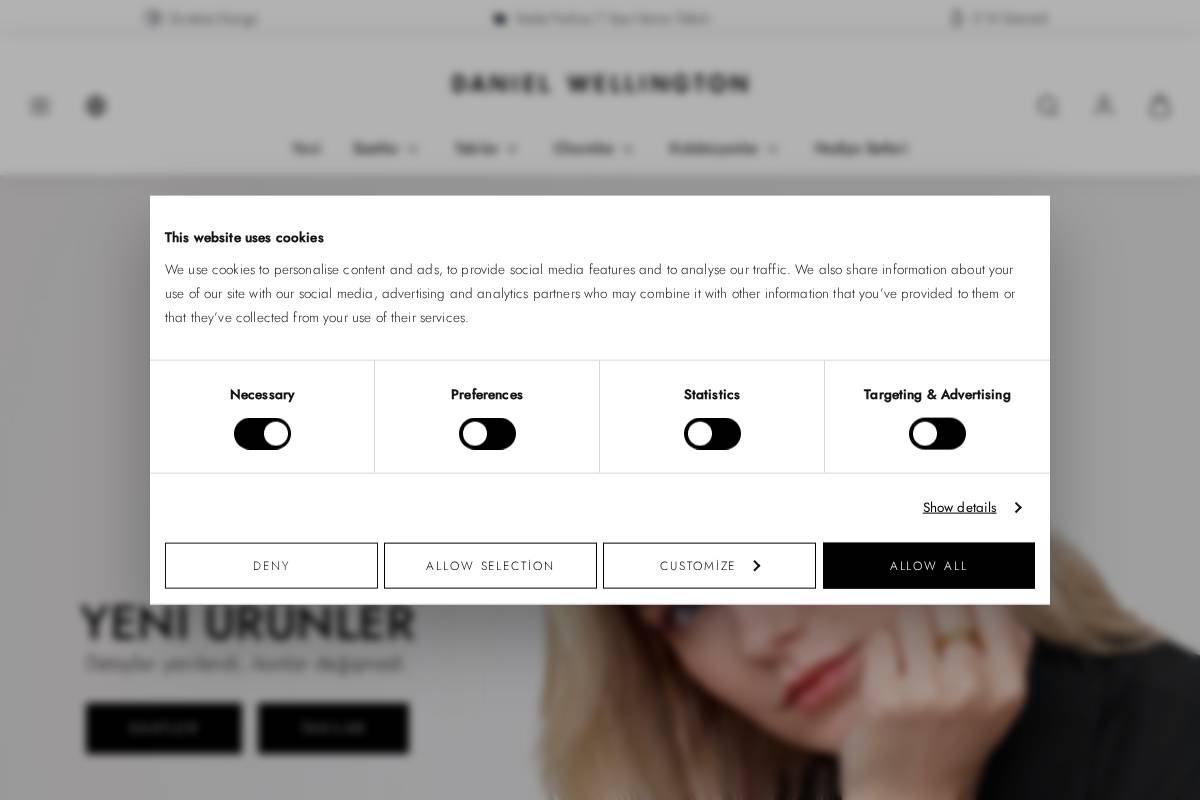 tr.danielwellington.com homepage screenshot