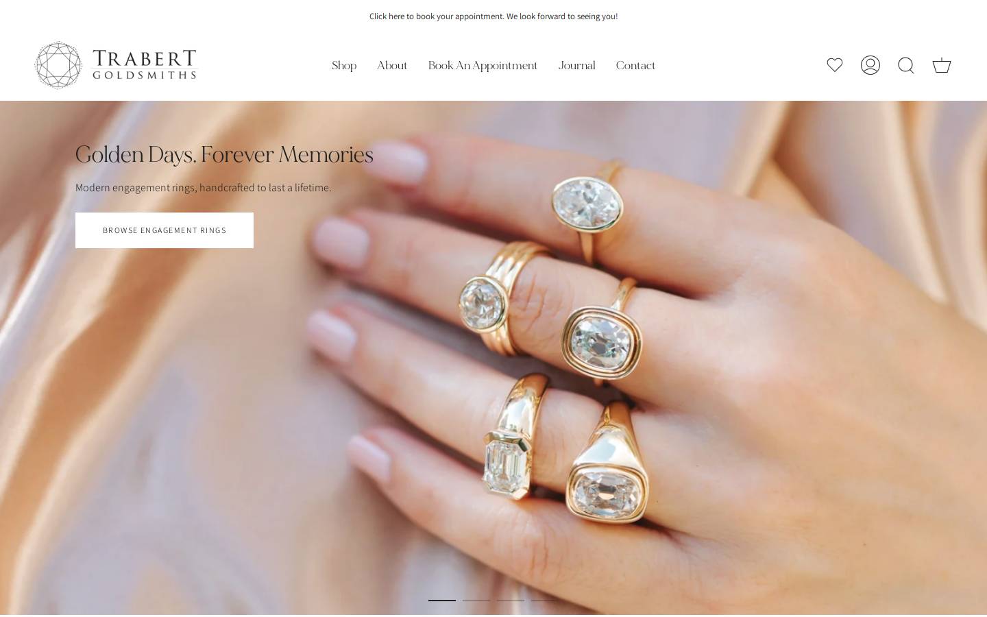 trabertgoldsmiths.com homepage screenshot