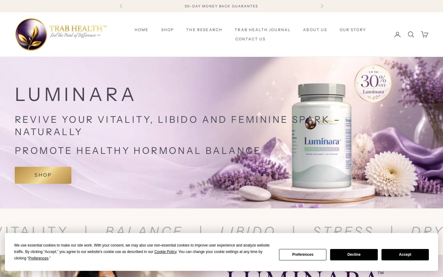 trabhealth.com homepage screenshot