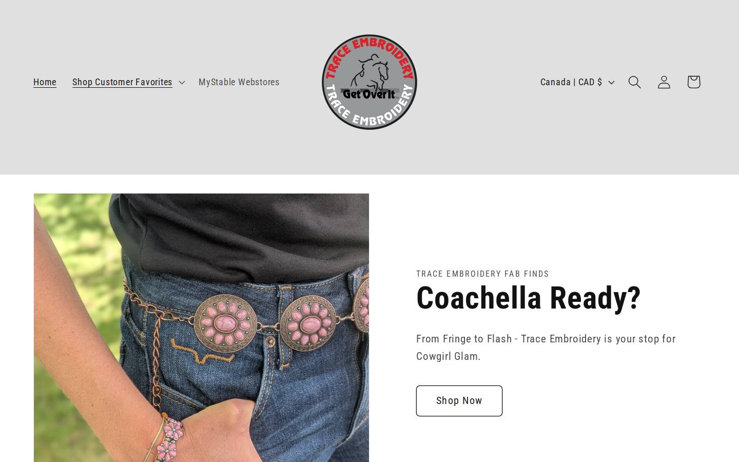 traceembroidery.com homepage screenshot