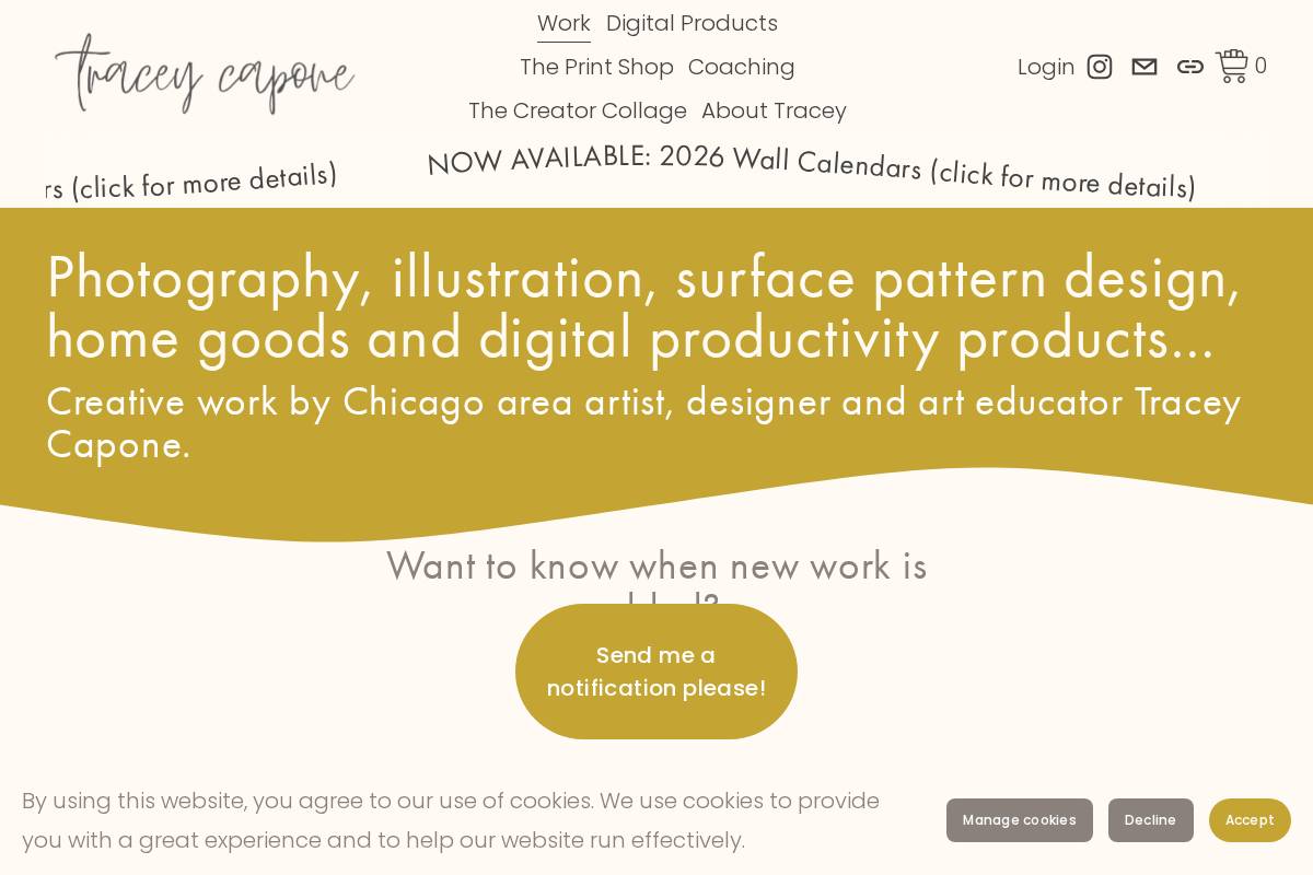 traceycapone.com homepage screenshot