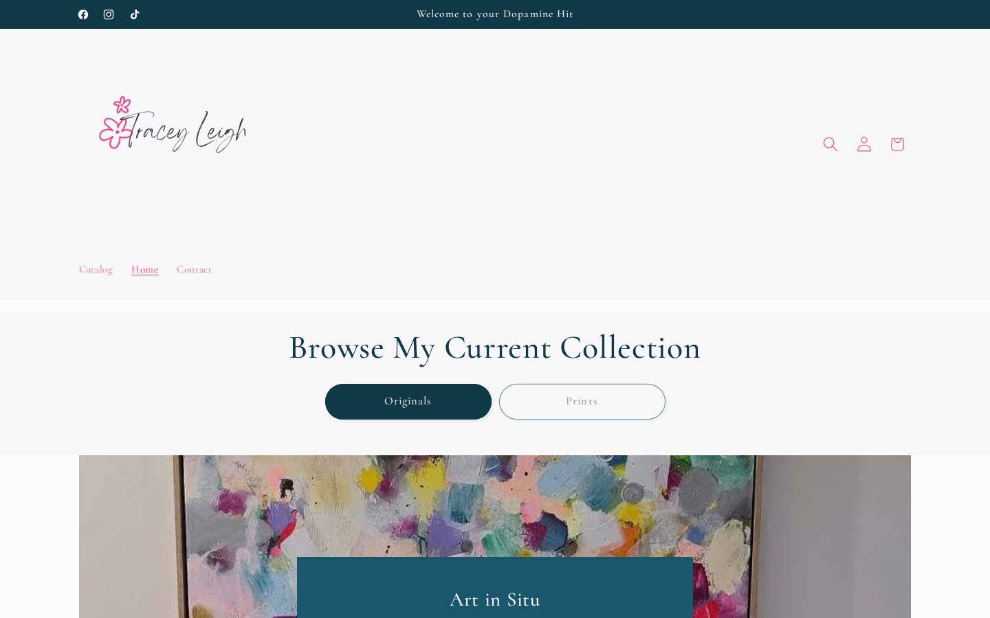traceyleighart.com homepage screenshot